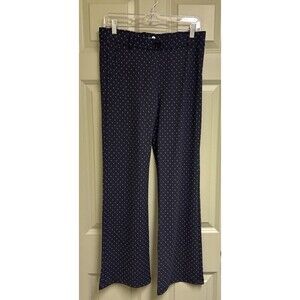 BETABRAND Bootcut Yoga Dress Pants Size Medium Petite Navy Printed Stretch Work